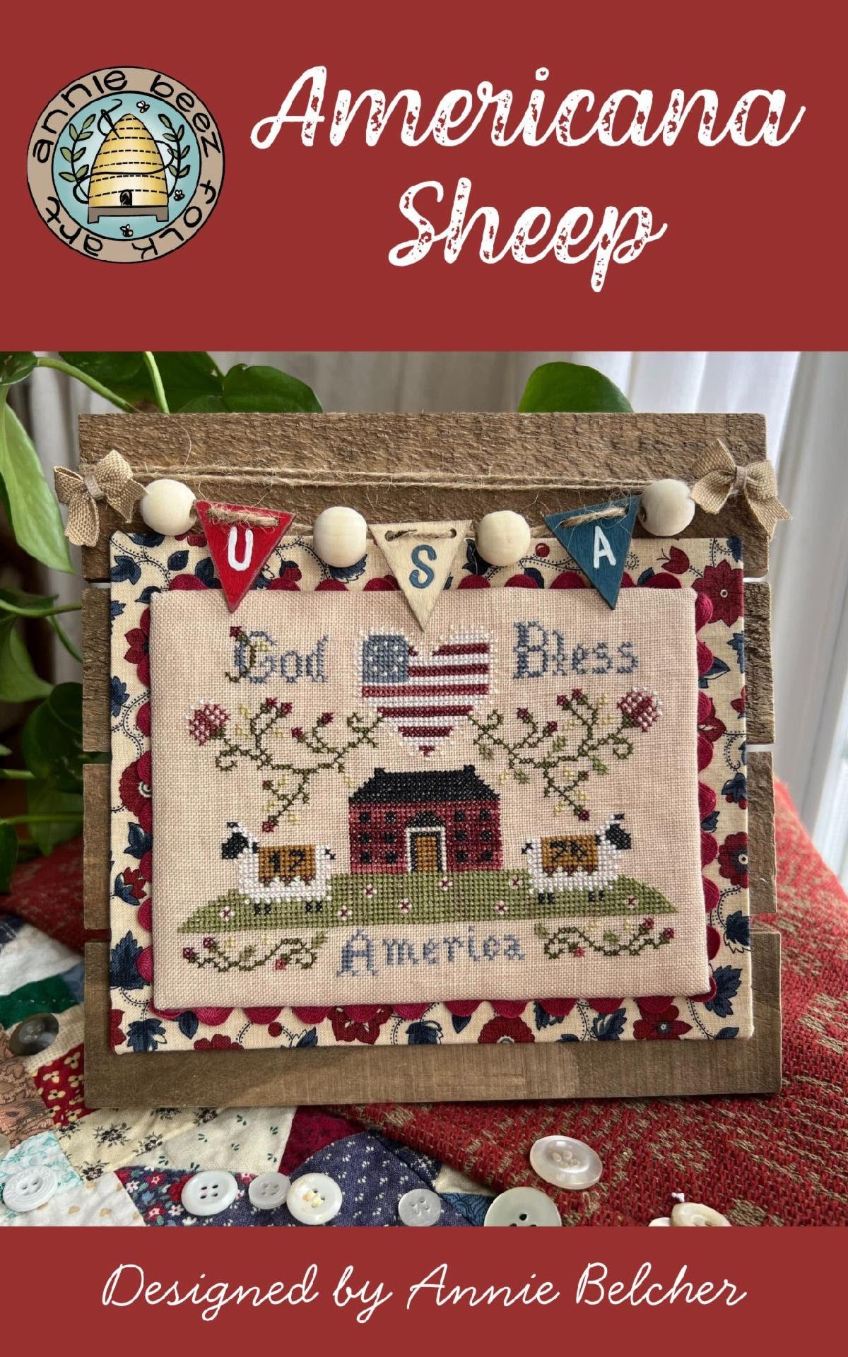 Americana Sheep - Annie Beez Folk Art - 2026 Nashville Needlework Market PREORDER