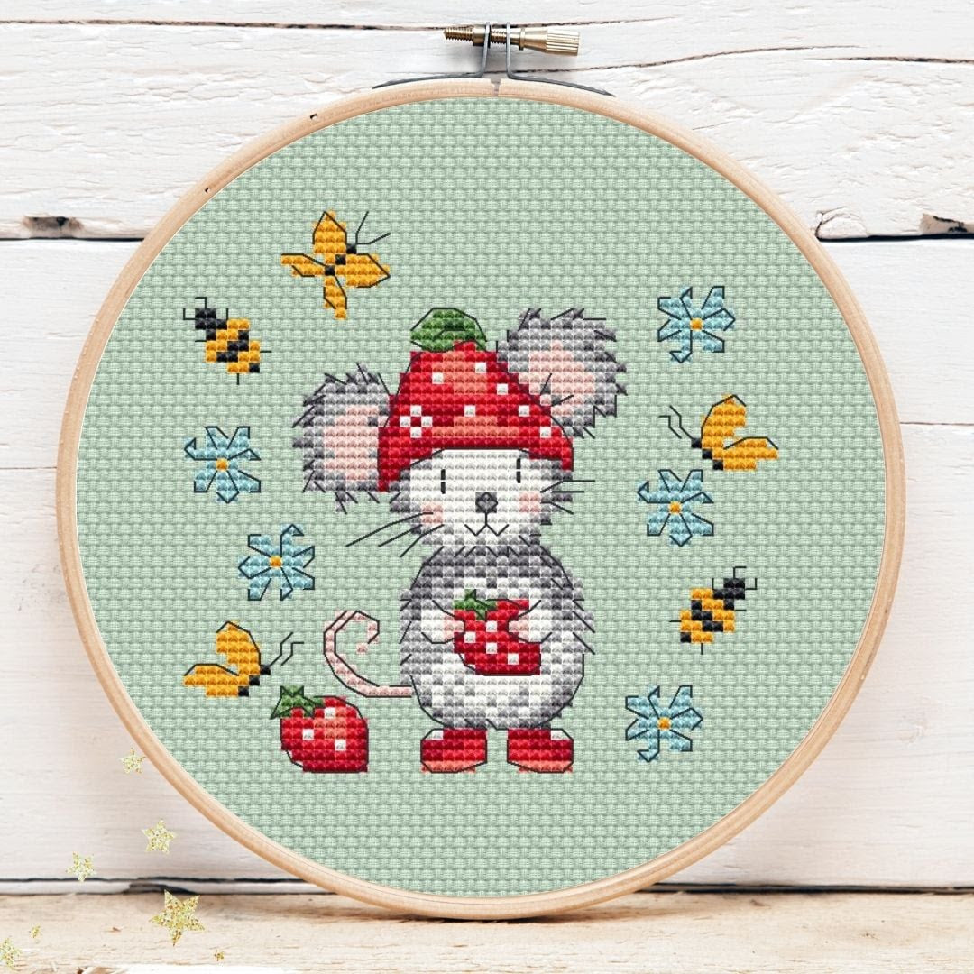 Strawberry Mini Mouse 3 - Artmishka - 2026 Needlework Marketplace PREORDER