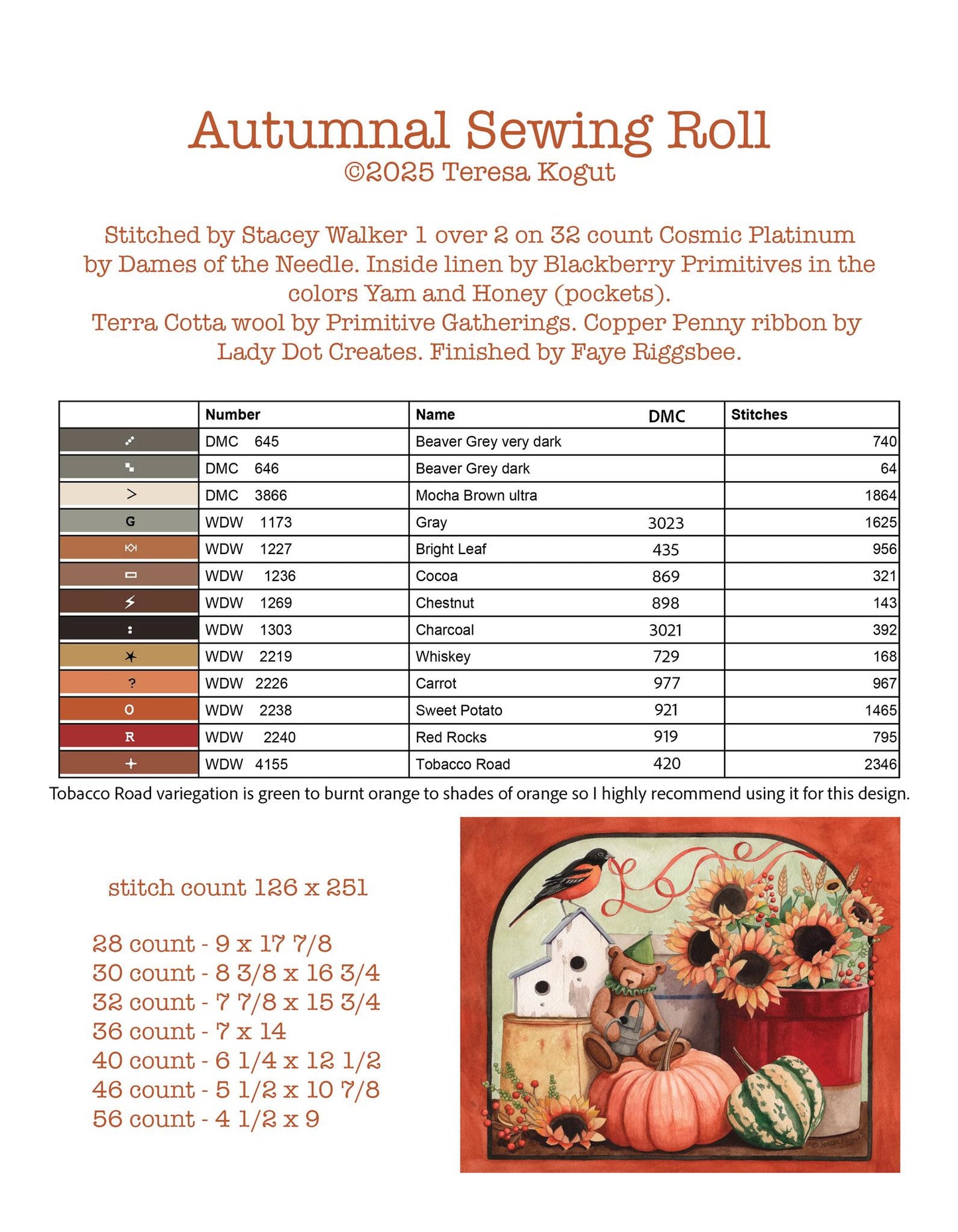 Autumnal Sewing Roll - Teresa Kogut