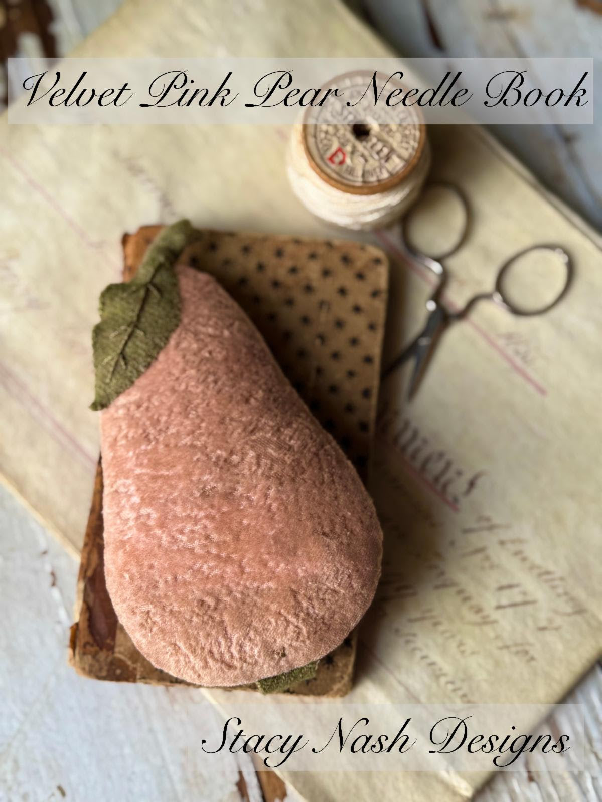 Velvet Pink Pear Needle Book - Stacy Nash