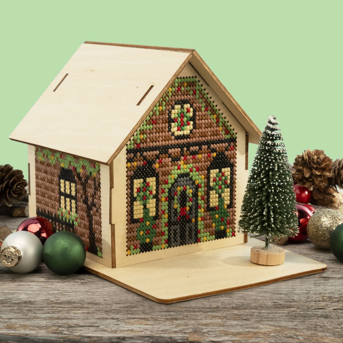 3D Christmas Village Mantel House Kit - Canadian Stitchery - 2026 Needlework Marketplace PREORDER