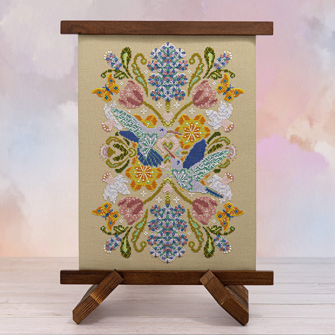 Spring Hummingbird Mandala - Counting Puddles - 2026 Nashville Needlework Market PREORDER