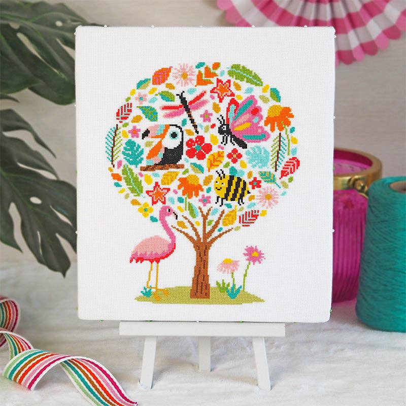 Hello Sunshine - Caterpillar Cross Stitch Kit: Full Kit (14 count aida)