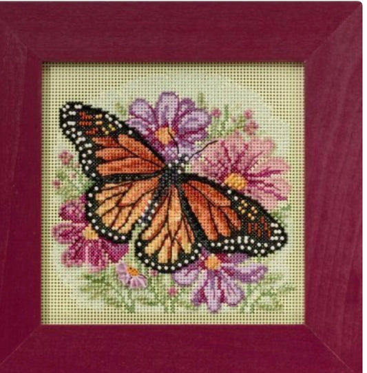Winged Monarch Beaded Cross Stitch Kit - Mill Hill