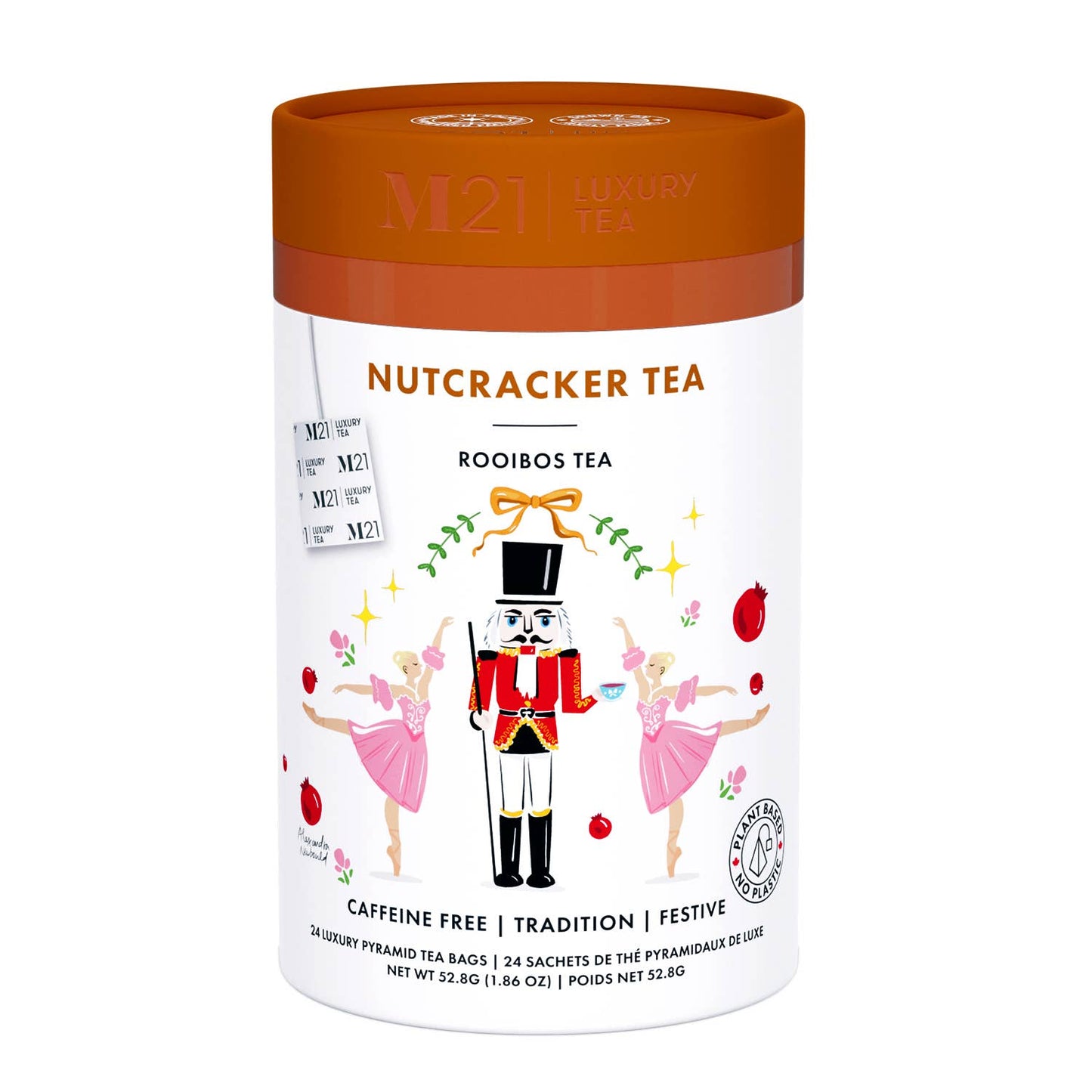 Nutcracker Luxury Herbal Tea - 24 Bag Canister -Tega Organic Tea