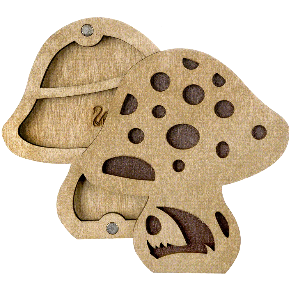 Mushroom Bead organizer with Wooden Cover