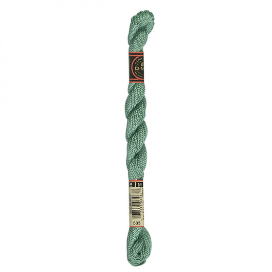 DMC Pearl Cotton Skein Size 5 Medium Blue Green #503