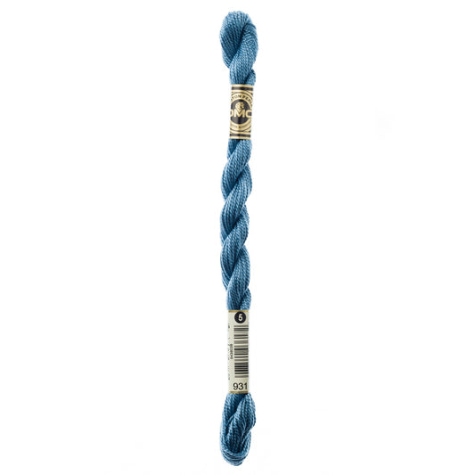 DMC Pearl Cotton Skein Size 5 Medium Antique Blue #931