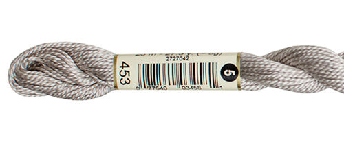 DMC Pearl Cotton Skein Size 5 Light Shell Gray #453