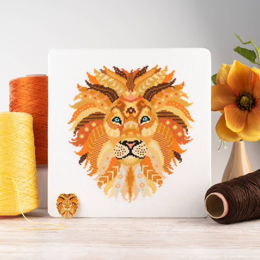 Mandala Lion Cross Stitch Kit - Meloca Designs