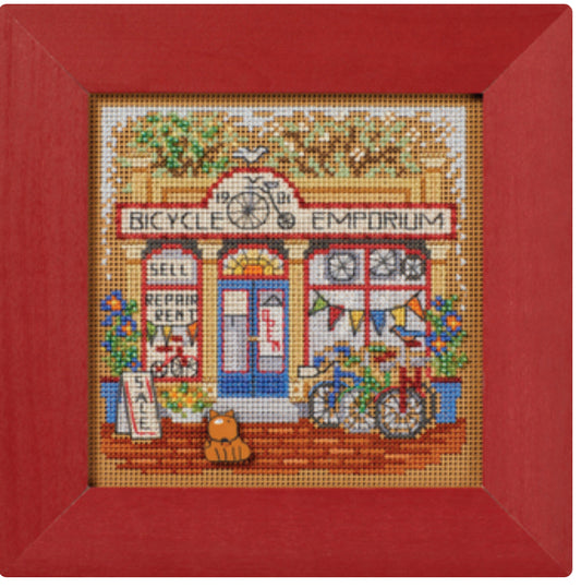 Bicycle Emporium Beaded Cross Stitch Kit - Mill Hill