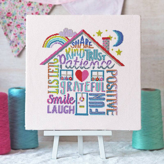 Positivity Rules - Cross Stitch Kit: Full Kit (14 count aida)