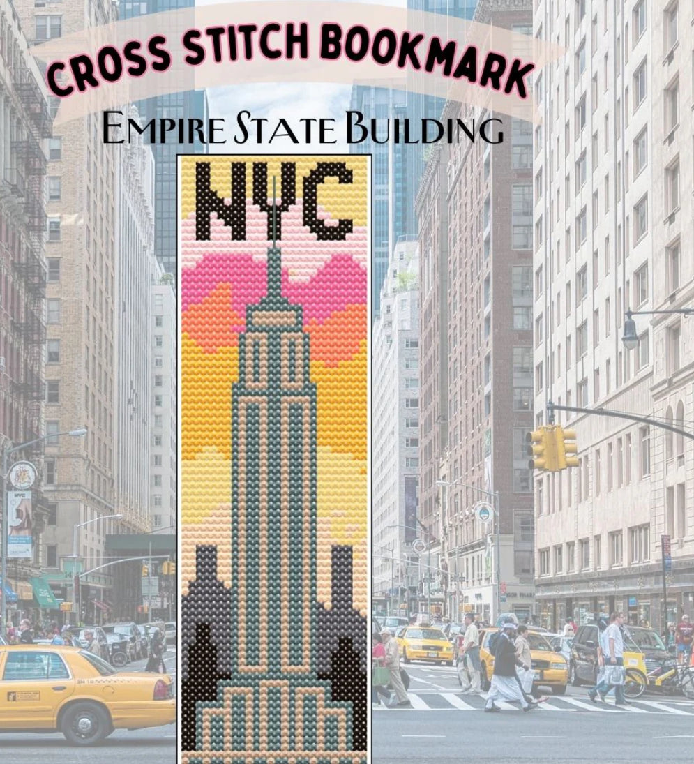 Empire State Building Cross Stitch Bookmark Kit - Jumpseat Therapy