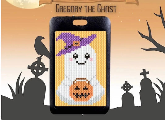 Gregory The Ghost Cross Stitch Luggage Tag Kit - Jumpseat Therapy