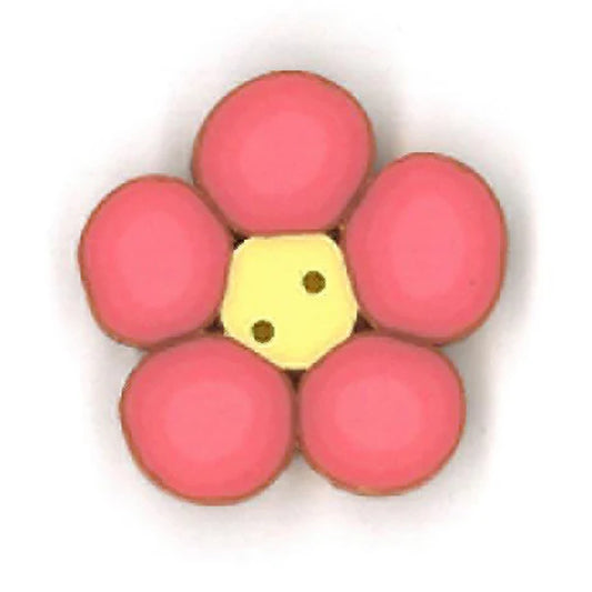 Small Pink Flower Button - Just Another Button Company