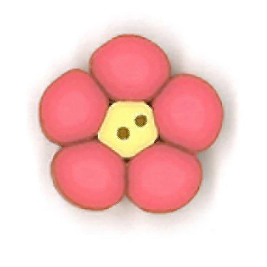 Tiny Pink Flower Button - Just Another Button Company