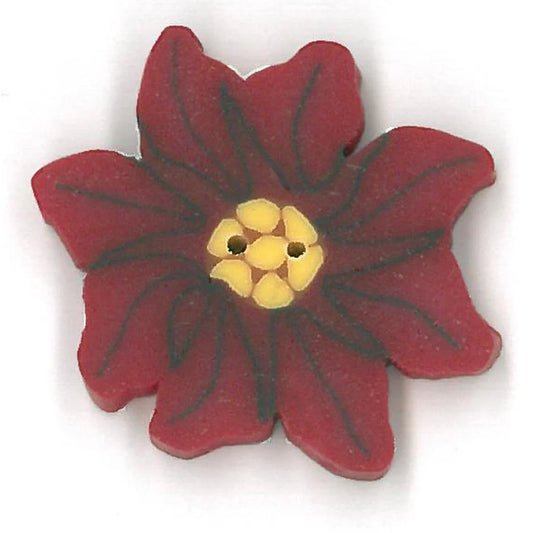 Small Poinsettia Button - Just Another Button Company