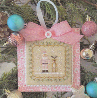 Santa and Rudolph - Country Cottage Ornaments Pastel Collection - Cottage Country Needleworks