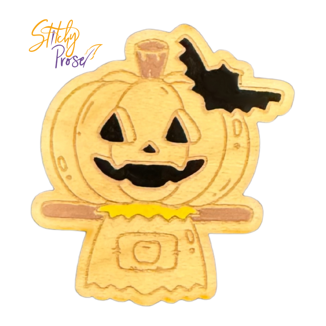 Wooden Hand Painted Pumpkin Scarecrow- Stitchy Prose