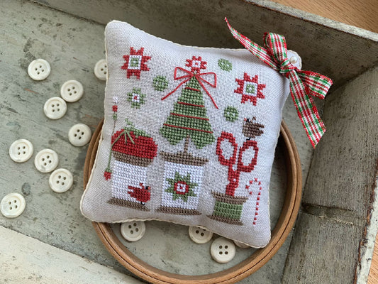 Christmas Spools Pinkeep - Stitches by Ethel - 2026 Needlework Marketplace PREORDER