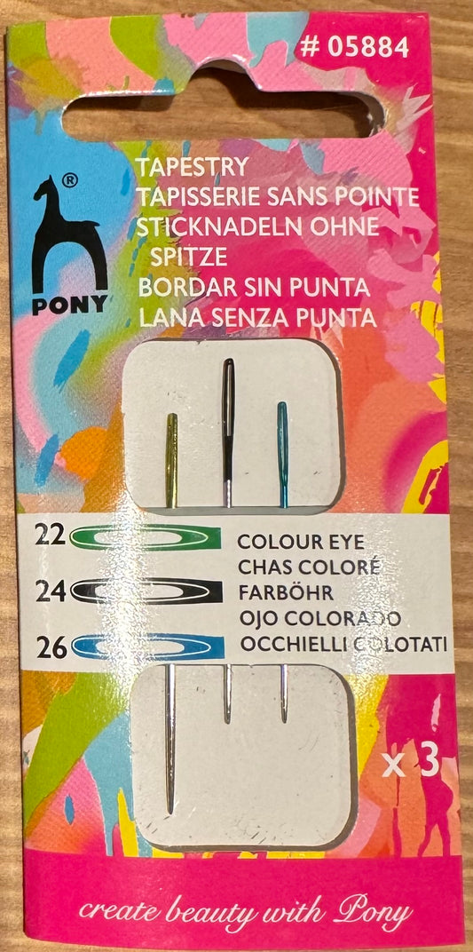 Size 22/24/26 Pony Colored Eye Tapestry Needles