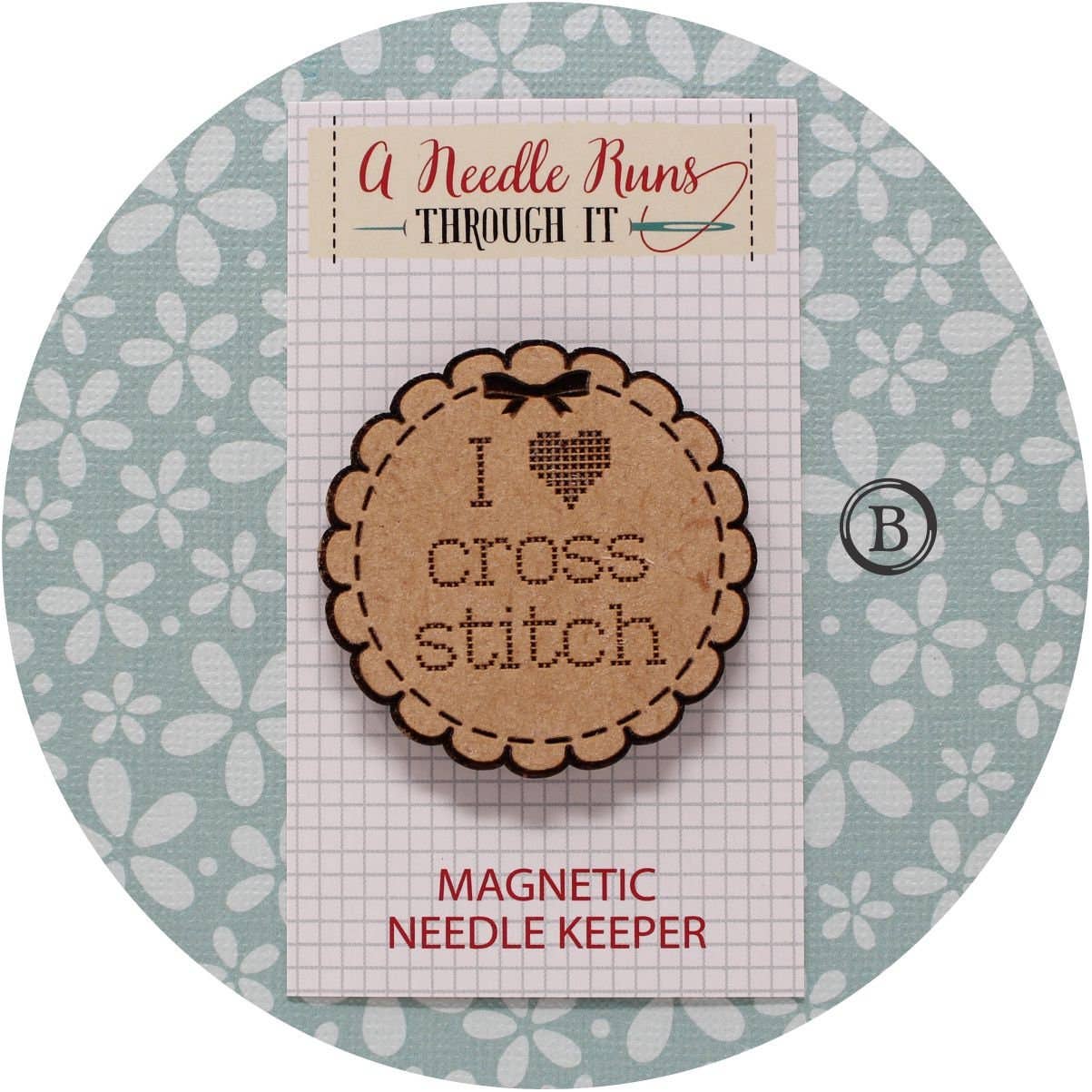 I Heart Cross Stitch Needle Minder