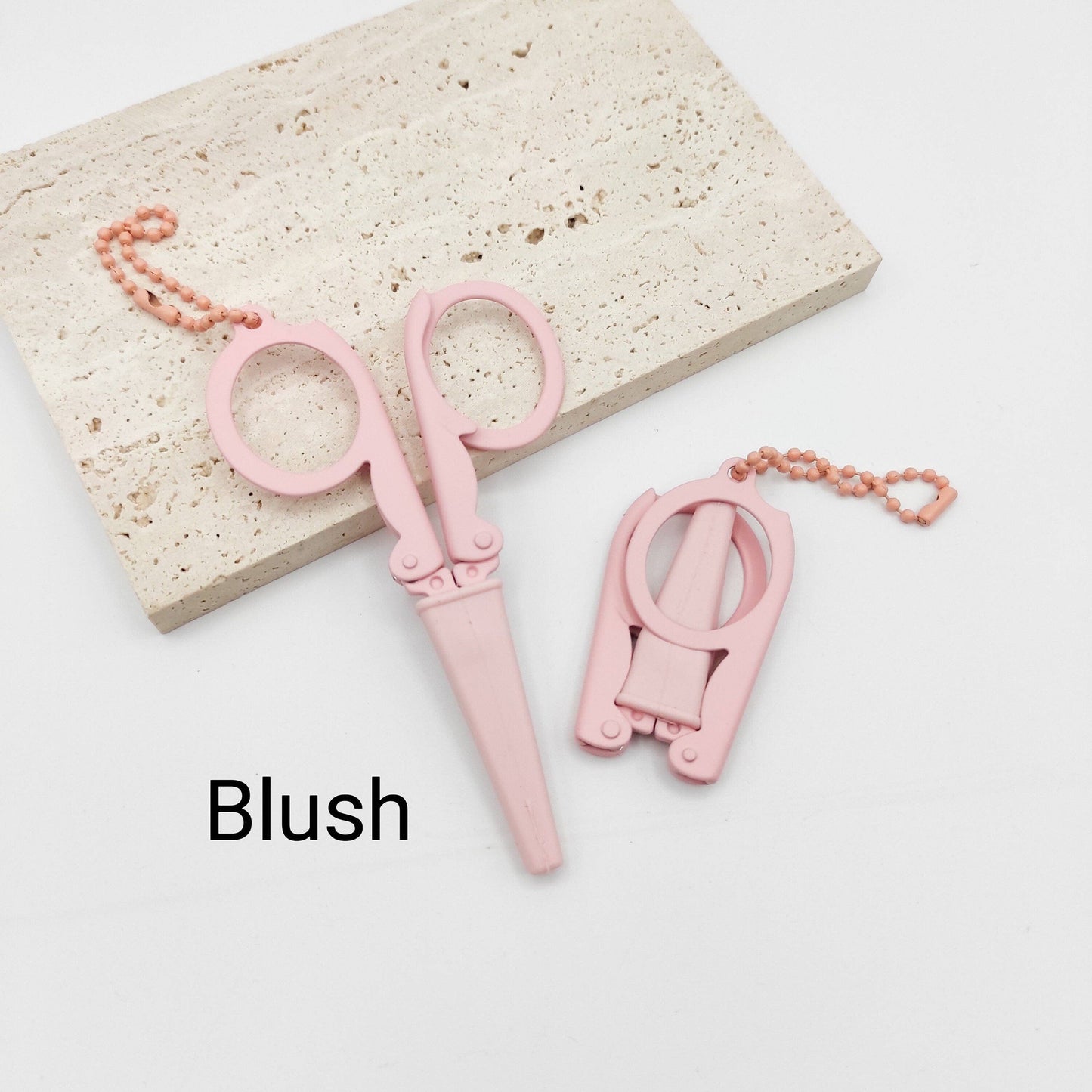 Portable Folding Scissors With Sheath: Blush