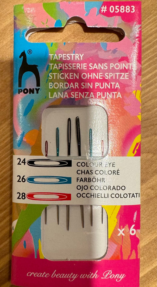 Size 24/26/28 Pony Colored Eye Tapestry Needles