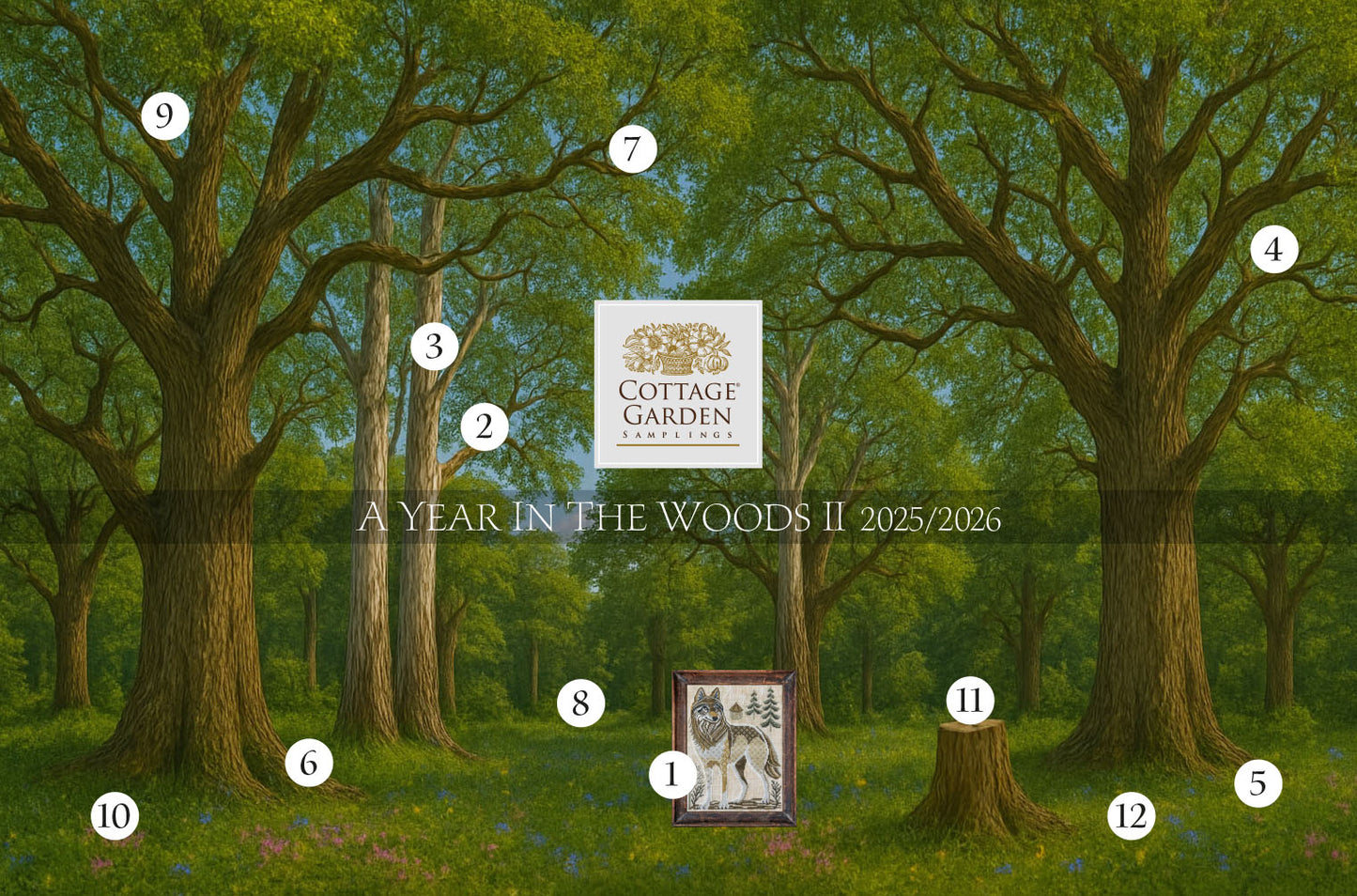 A Year In The Woods Series II Club, Patterns By Cottage Garden Samplings