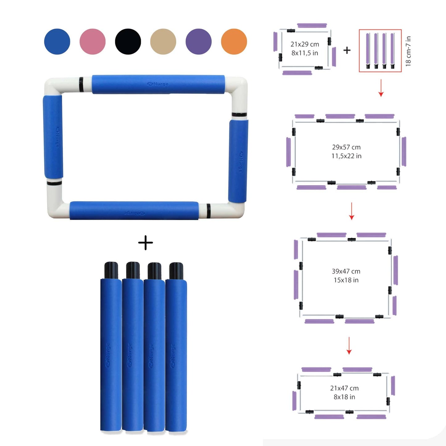 Blue Nurge 8"x11.5" Embroidery Snap Frame