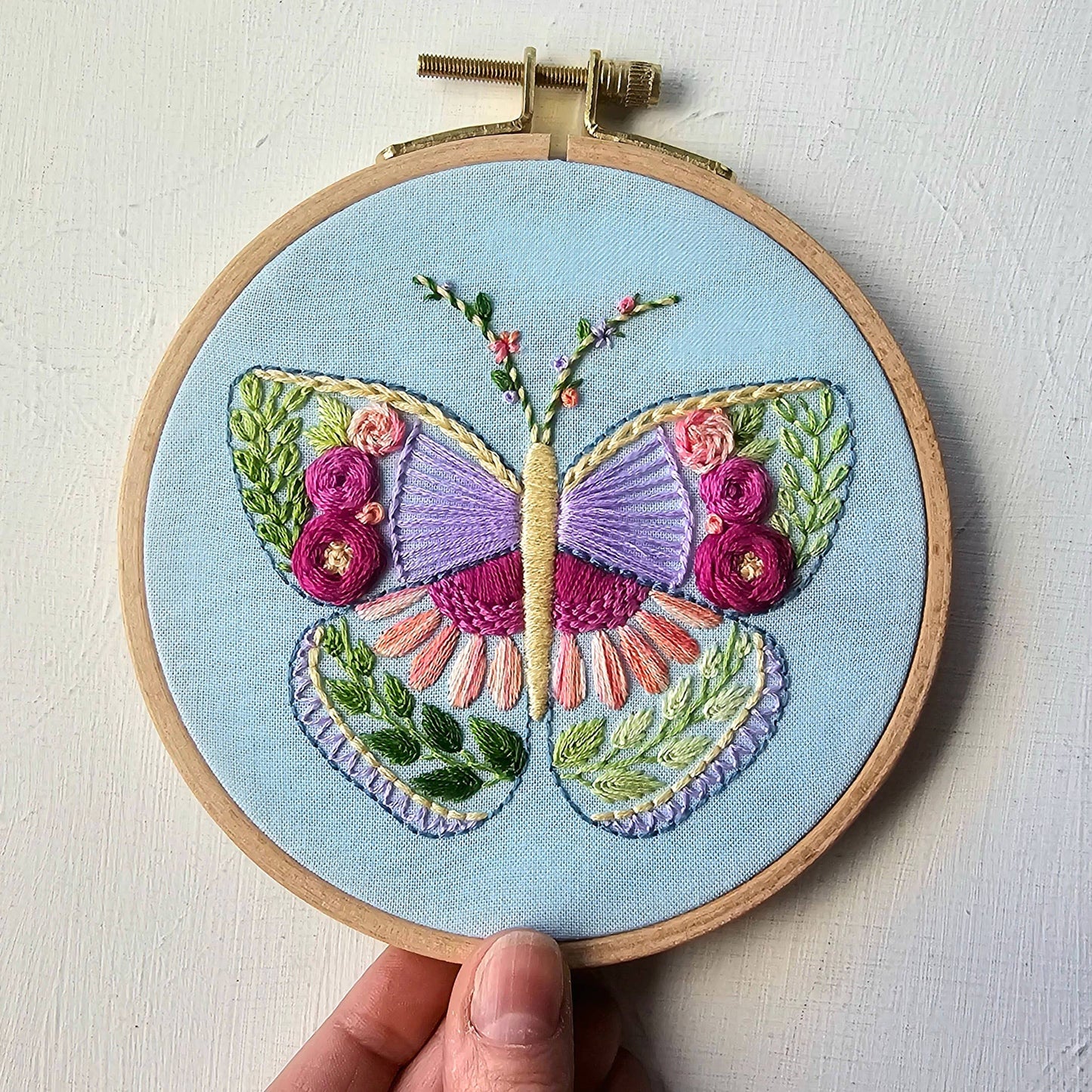Beginner Butterfly Sampler Hand Embroidery Kit - Jessica Long Embroidery