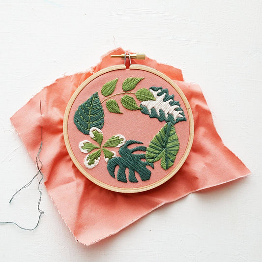 Tropical Plants Beginner Embroidery Kit - Jessica Long Embroidery