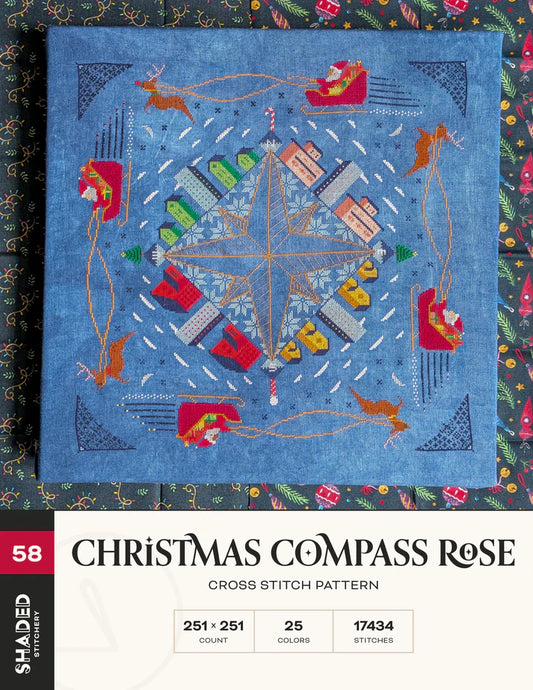 Christmas Compass Rose - Shaded Stitchery