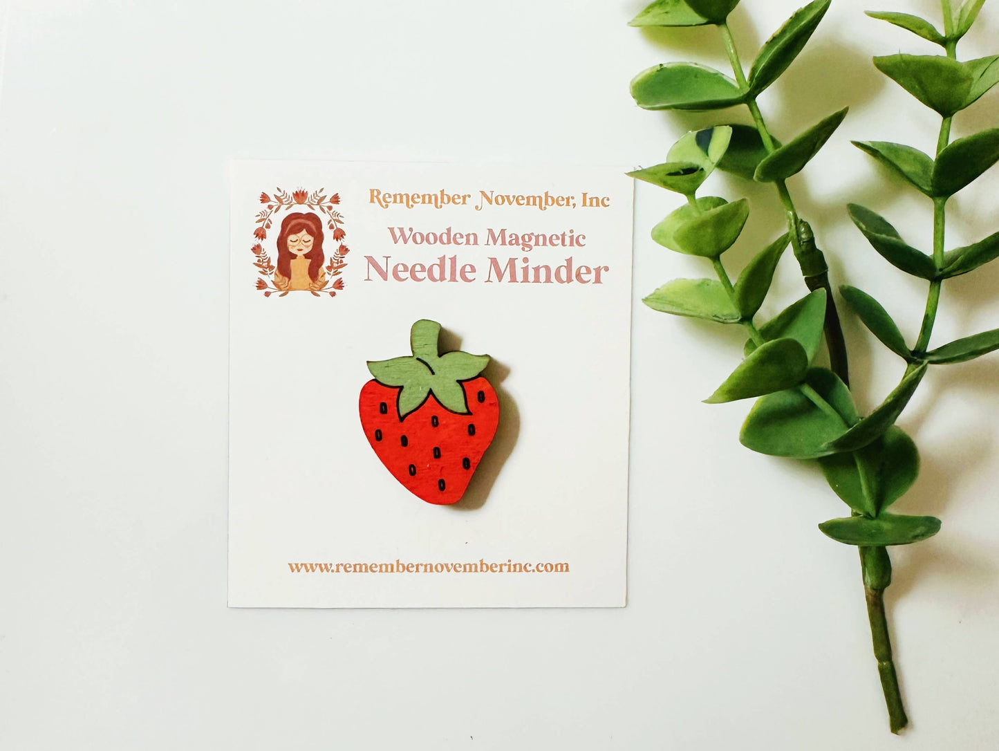 Strawberry Wooden  Needle Minder