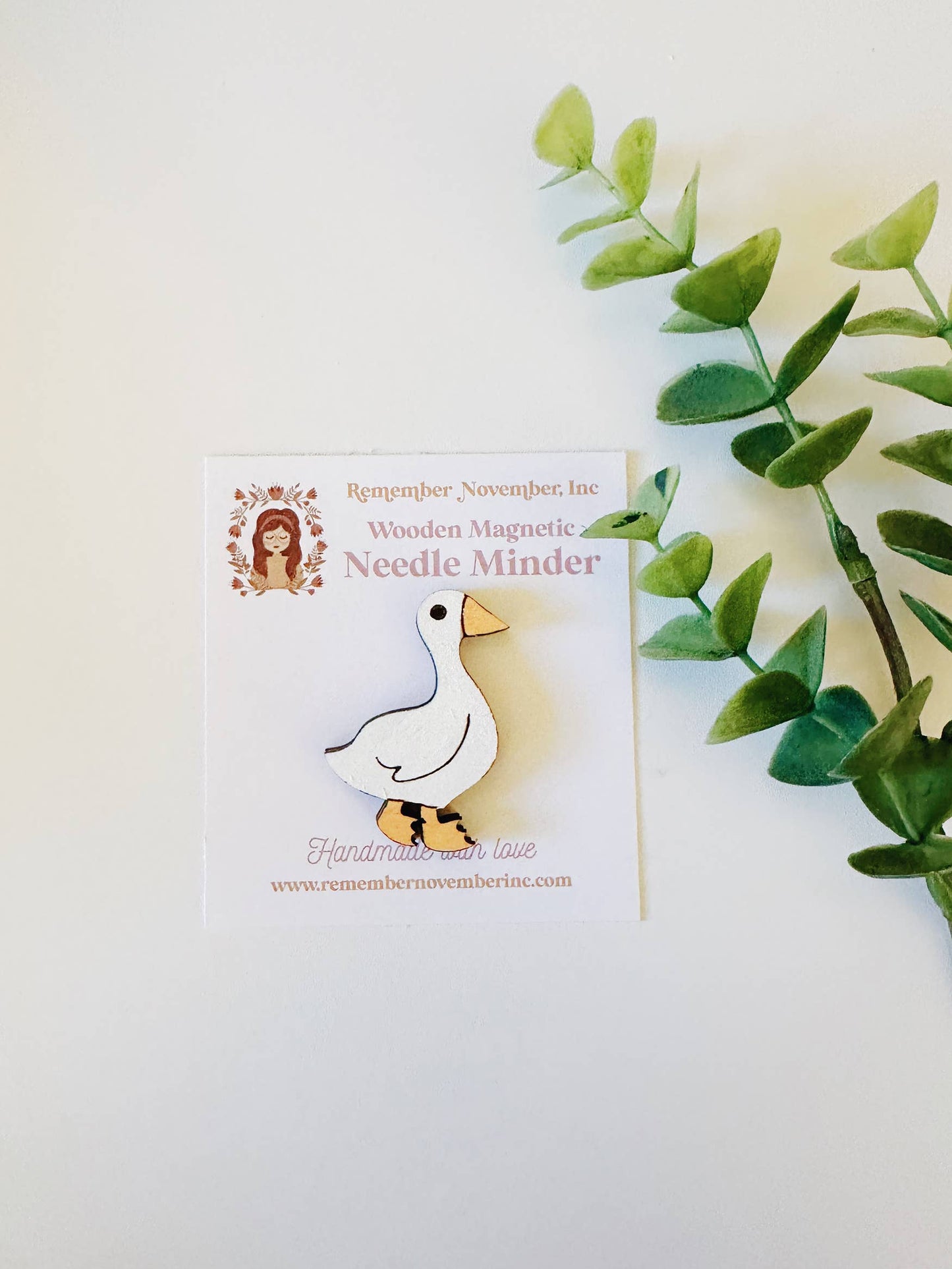 Goose Wooden Needle Minder