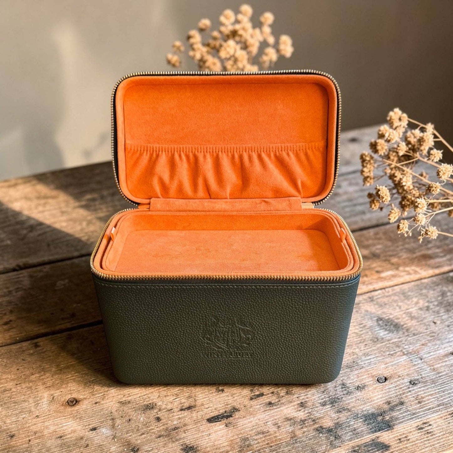 WinterBury Greenish Teal Double Tray Needlework Sewing Case