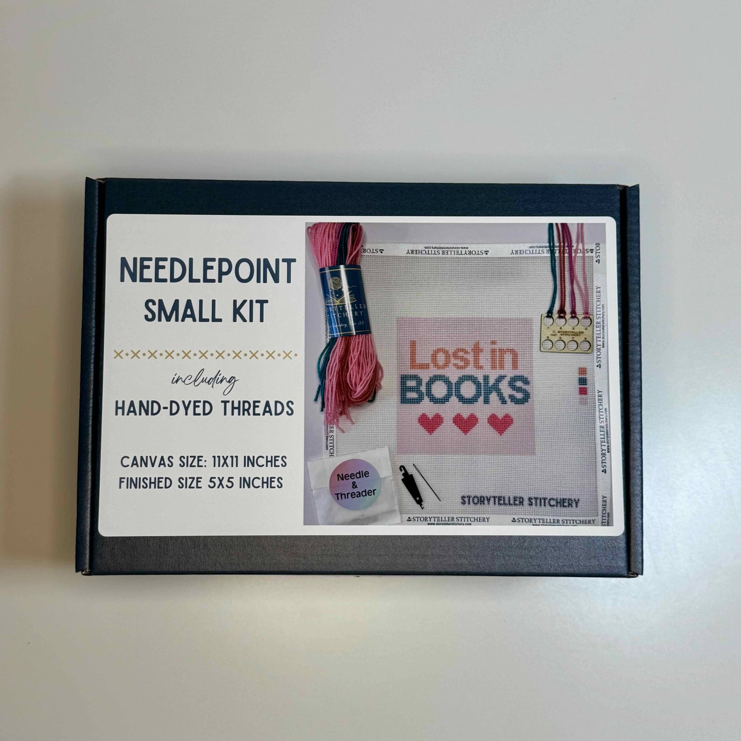 Lost in Books — Modern Needlepoint Kit - Storyteller Stitchery