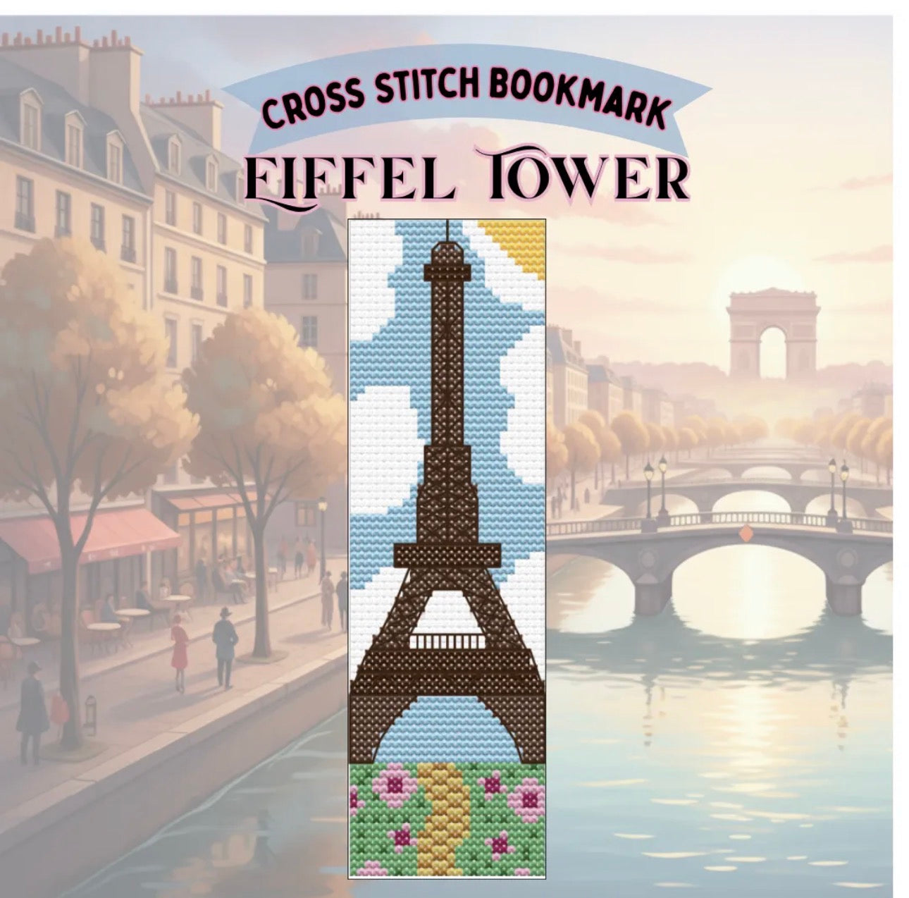 Eiffel Tower Cross Stitch Bookmark Kit - Jumpseat Therapy