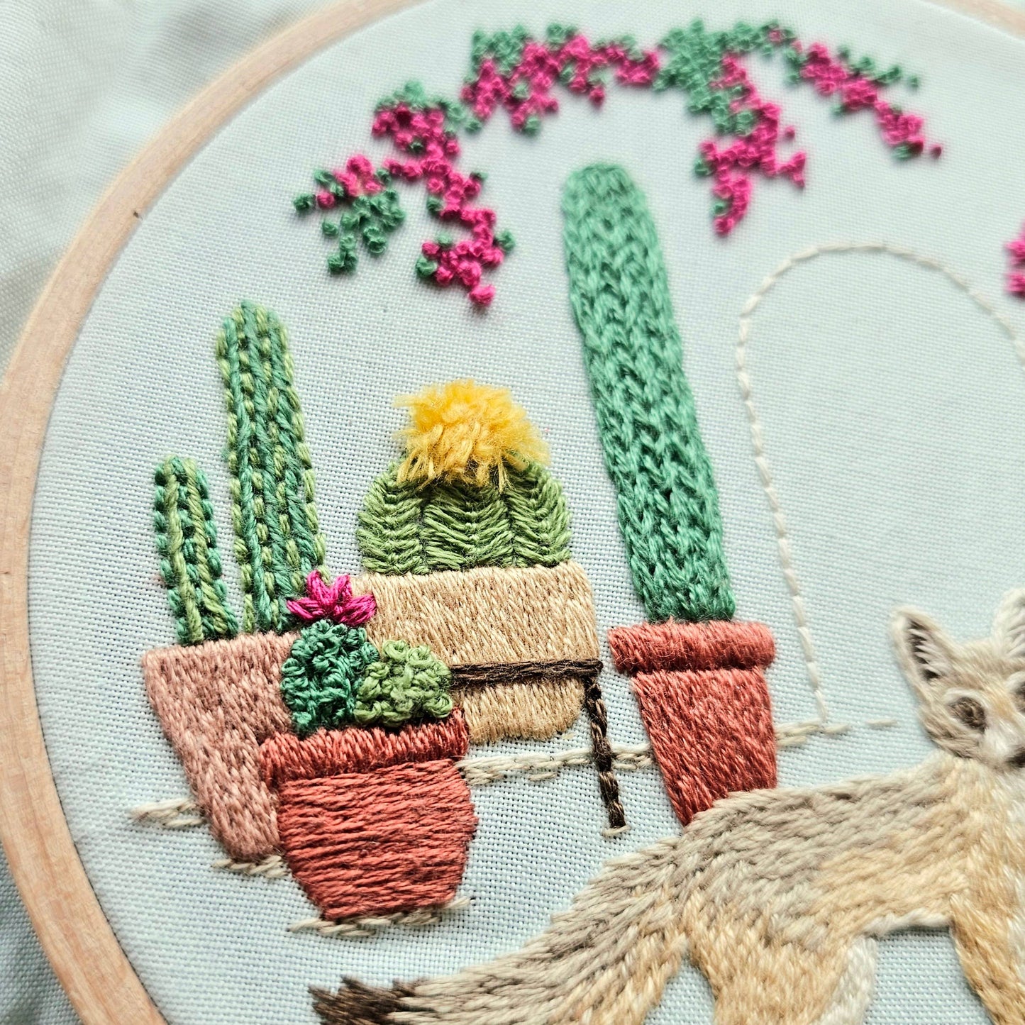 Desert Fox Hand Embroidery Kit - Jessica Long Embroidery