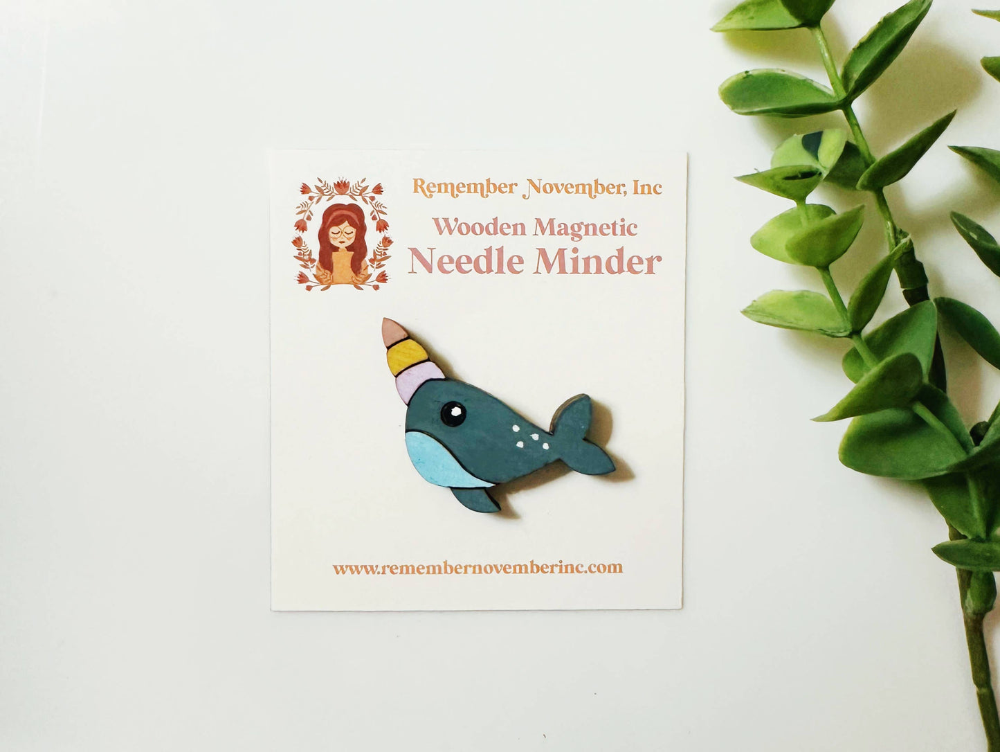 Narwhal Wooden Needle Minder