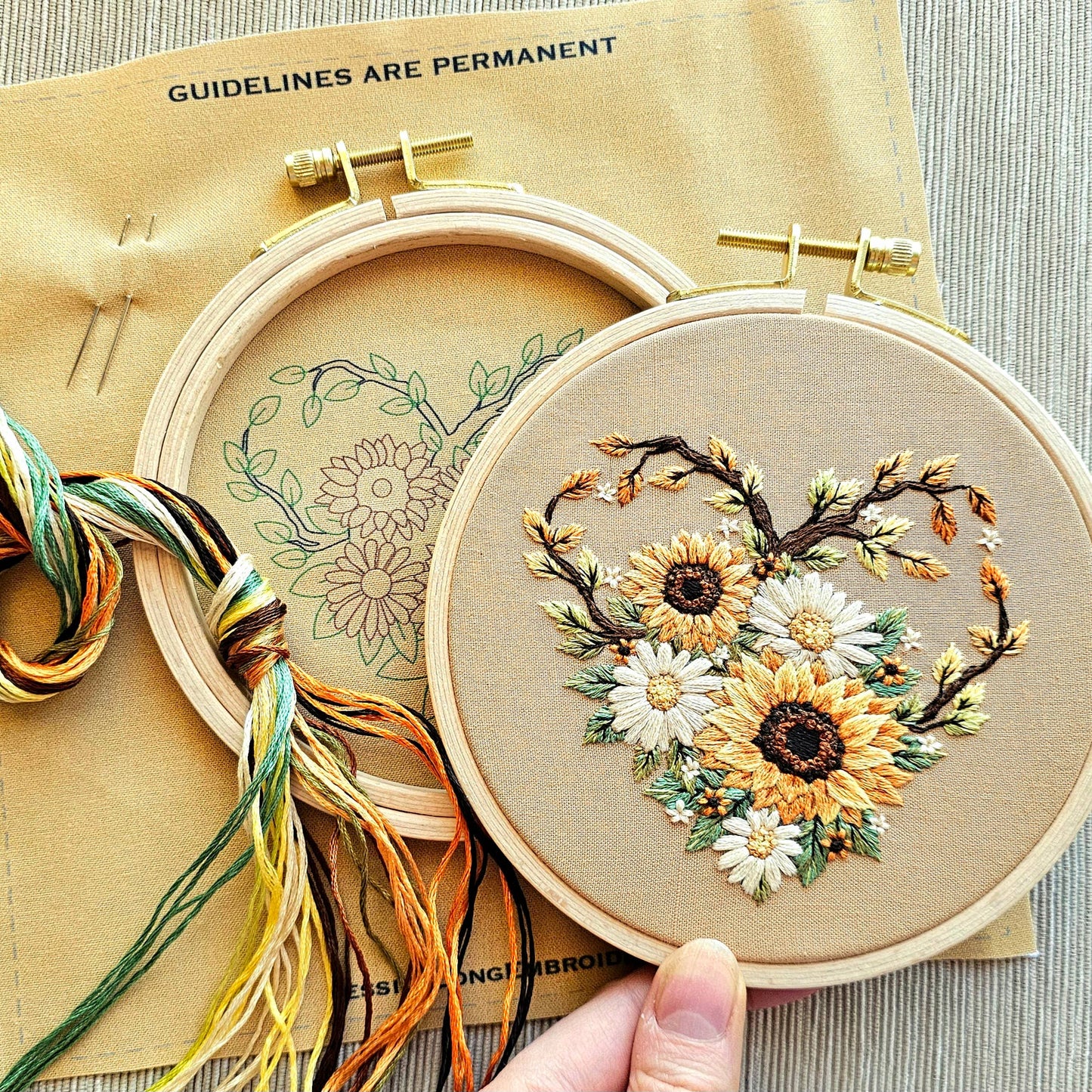 "Fall in Love" Embroidery Kit - Jessica Long Embroidery