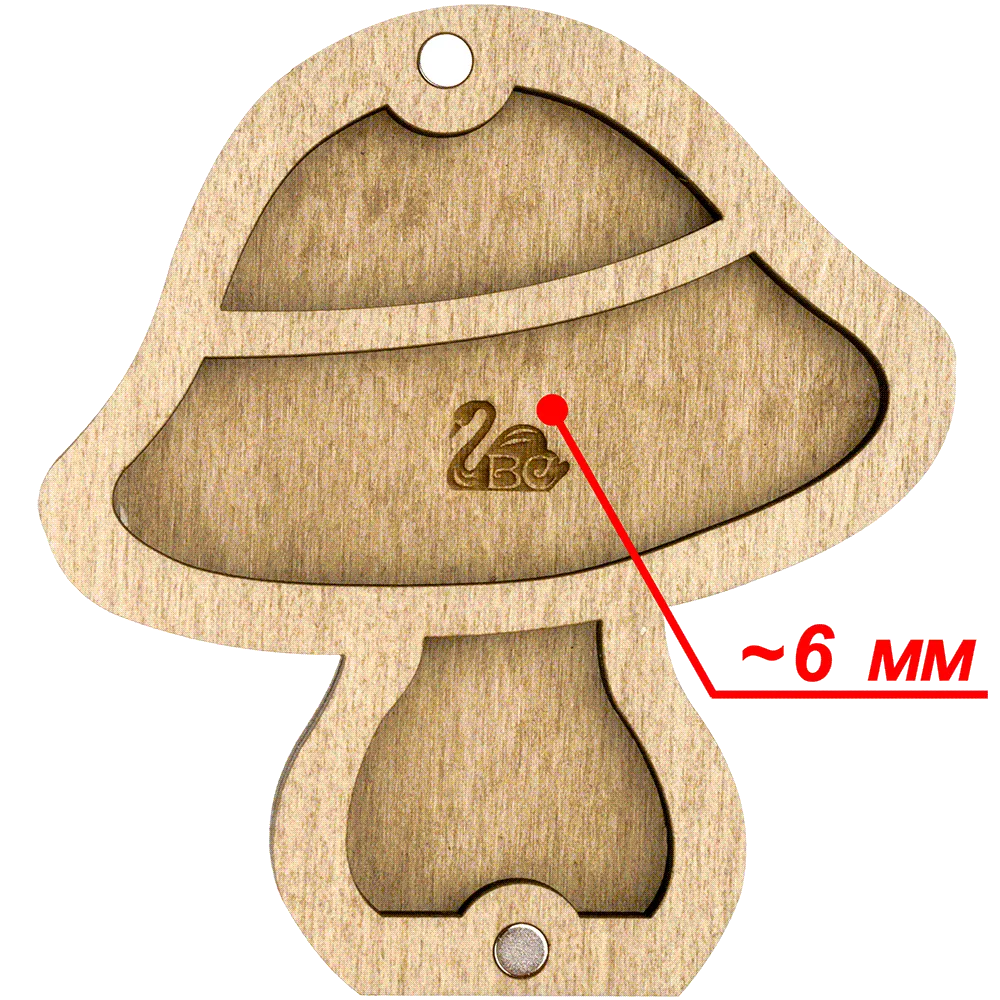 Mushroom Bead organizer with Wooden Cover