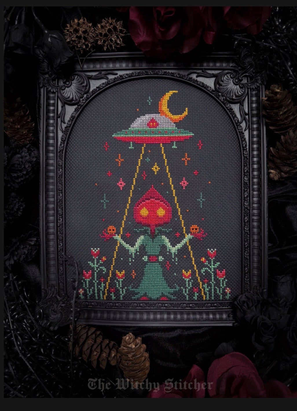 Take Me Home- Flatwoods Monster - The Witchy Stitcher - 2026 Needlework Marketplace PREORDER