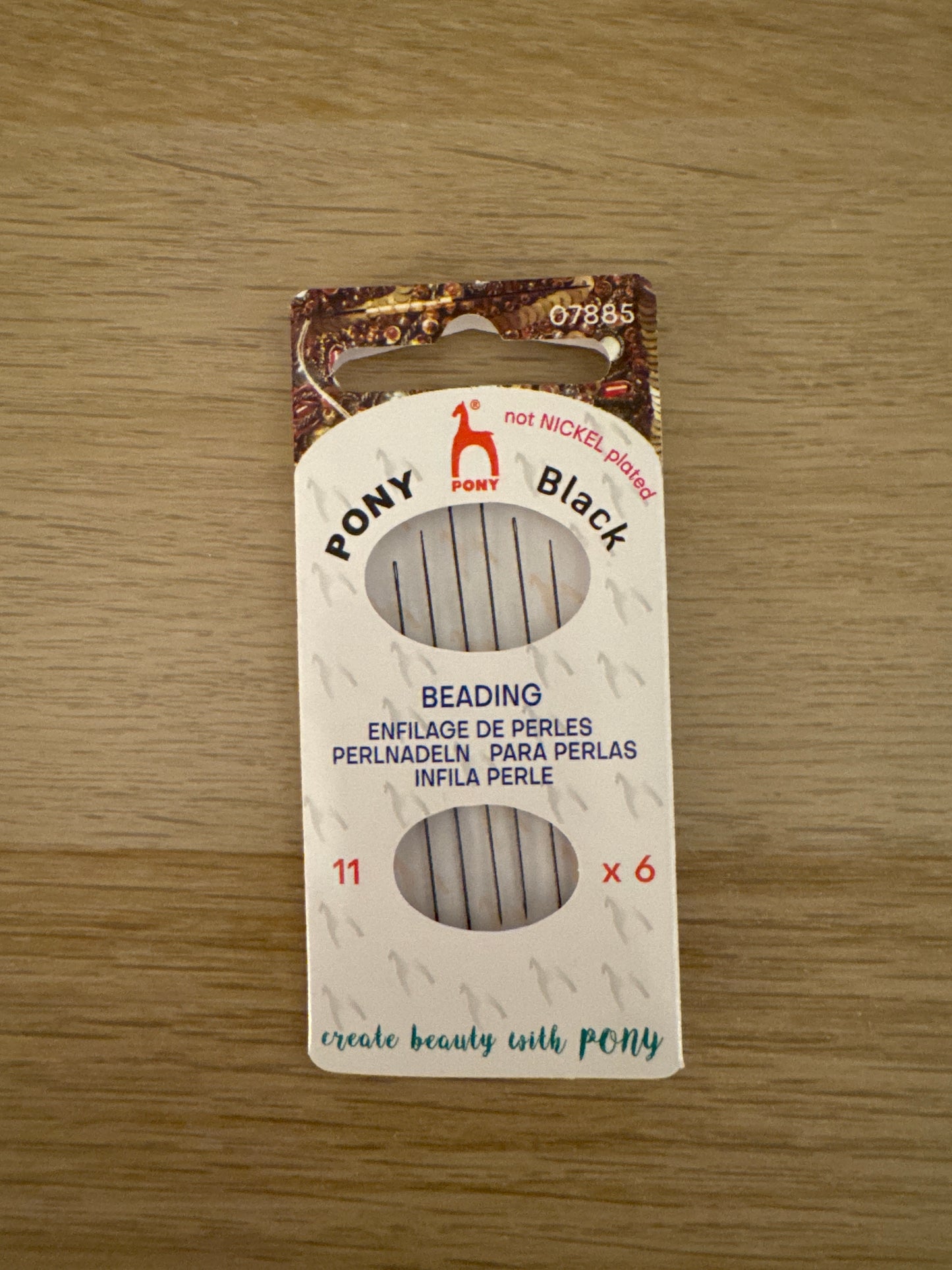 Size 11 Long Pony Black hypoallergenic beading needles with black eyes (Copy)