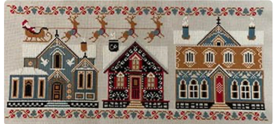 Ornamented Christmas Houses - Twin Peak Primitives