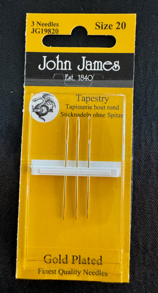 Size 20 Gold Plated John James Tapestry Needles