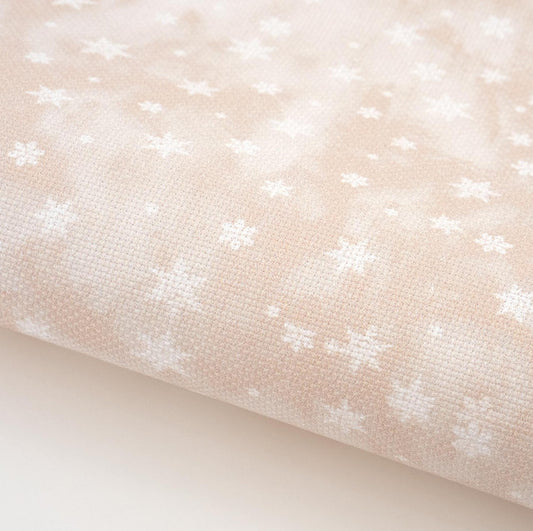 18 Count Aida Tiny Neutral Snowflakes Fabric by Fabric Flair
