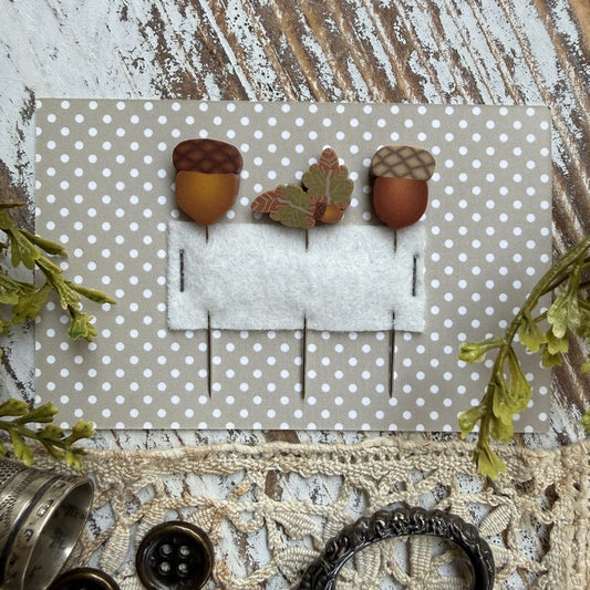 Acorns Pin Set - Puntini Puntini - 2026 Needlework Marketplace PREORDER