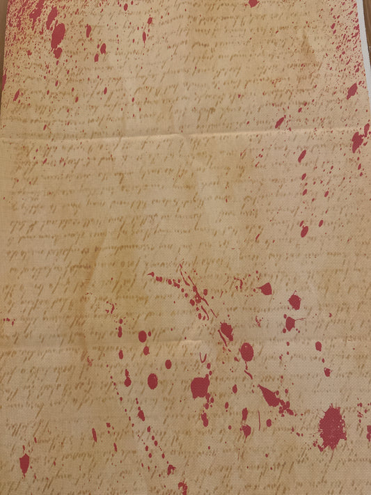 16 Count Aida Blood Read Fabric by Fabric Flair