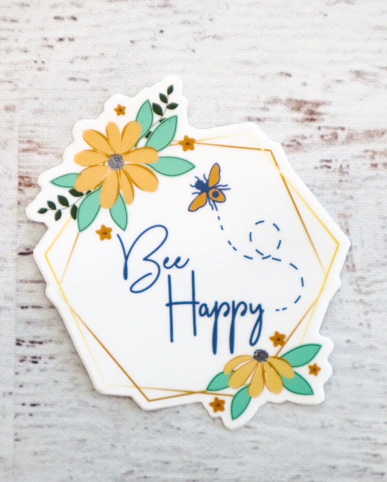 Bee Happy Sticker - Flamingo Toes